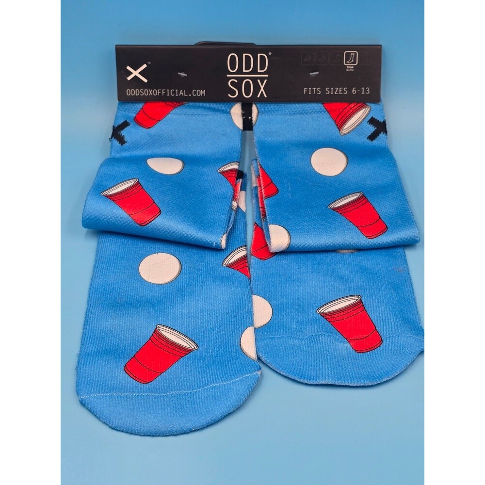 ODD Sox Beer Pong Crew Socks Size 6-13 Unisex New with Tags